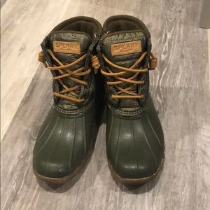 Green Sperry Duck Boots